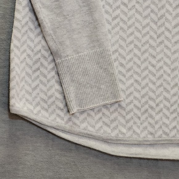 COPY - Eddie Bauer Top Women Large Sweater Quarter Zip Long Sleeve Grey - Picture 2 of 11